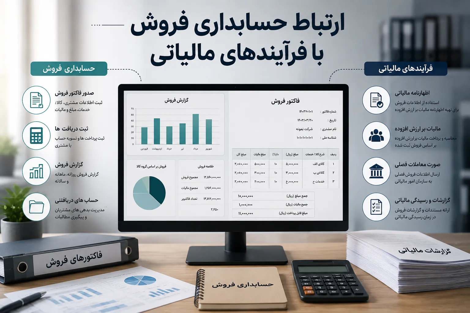 ارتباط حسابداری فروش با فرآیندهای مالیاتی در سیستم مالی